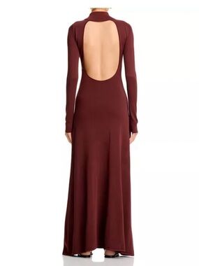 SOLID & STRIPED Long-Sleeve Maxi Dress in Chocolate Brown